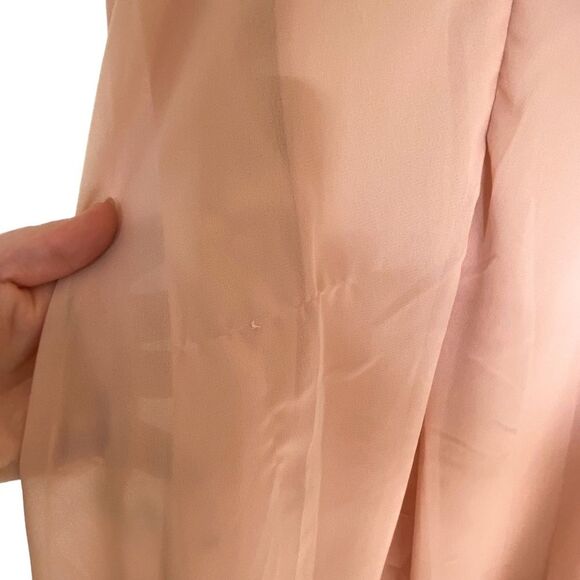 Boohoo Light Pink Flutter Sleeve V-Neck Midi Dress, Wedding Guest, Size 6 - Picture 10 of 13